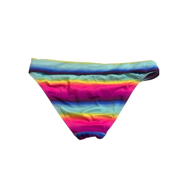 Victorias Secret Rainbow Stripe Bikini Swimsuit Bathing Suit Bottom Sz S Top 34C - Picture 3 of 7